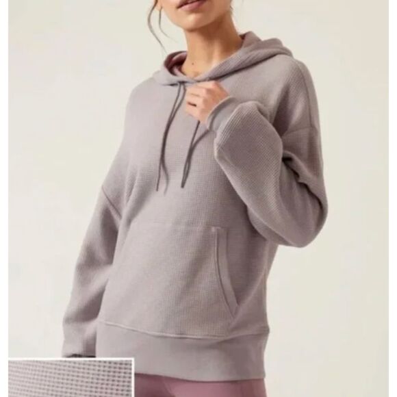 Women Athleta Balance Waffle Hoodie Sweatshirt in Tinsel Purple Size Small - Picture 1 of 8